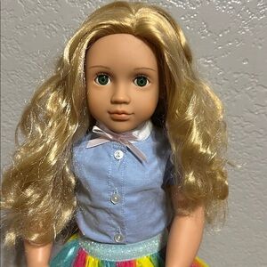 Our Generation 18” Blonde Doll with Green Eyes